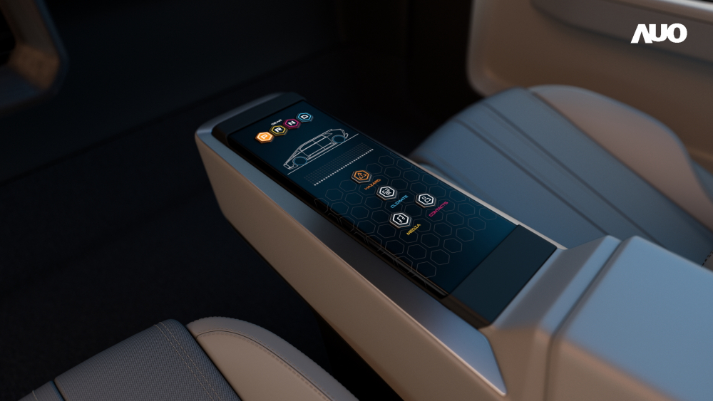 beats365以人性化设计打造多变形态中控显示(Morphing Center Control)，不使用时仅平面显示信息，进行操作时，显示器则会动态隆起，转变成3D实体按钮，并有触觉回馈，展示人机互动新体验